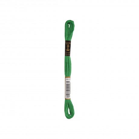Meada de linha de bordar Anchor Stranded Cotton, filosele cor 227 verde